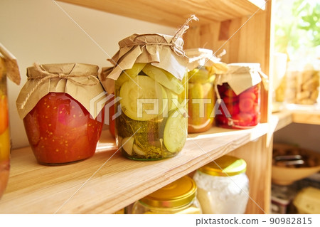 Storage of food in the kitchen in pantry Storage of food in the kitchen in pantry 90982815