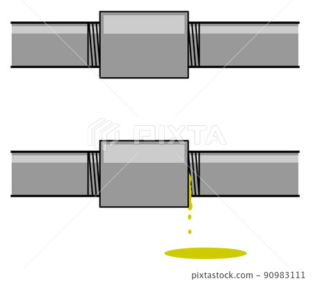 Illustration of joints of water pipes and hydraulic pipes 90983111