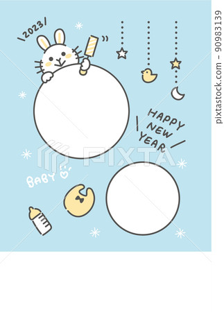 2023年新年賀卡兔子出生報告相框 2023年新年賀卡兔子出生報告相框 90983139