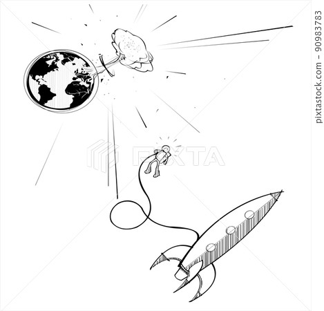 An Astronaut watches the end of the world An Astronaut watches the end of the world 90983783
