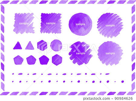 Purple watercolor shape set Purple watercolor shape set 90984626