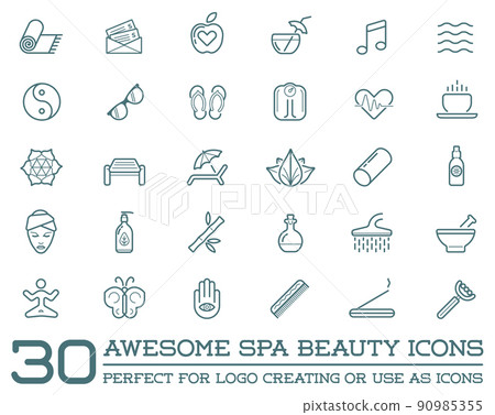 Set of Vector Spa Beauty Yoga Sport Elements Illustration can be used as Logo or Icon in premium quality 90985355