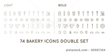 Set of Vector Bakery Pastry Elements and Bread Icons Illustration can be used as Logo or Icon in premium quality Thin and Bold Set of Vector Bakery Pastry Elements and Bread Icons Illustration can be used as Logo or Icon in premium quality Thin and Bold 90985364