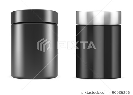 Protein bottle mockup. Plastic whey powder jar, isolated 90986206