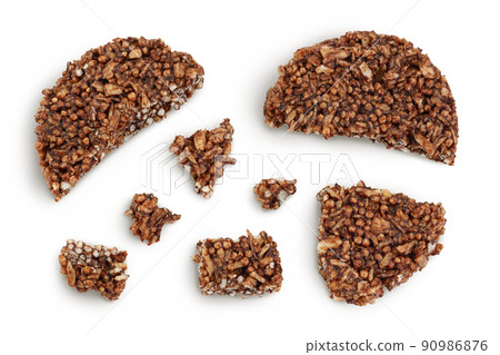 amaranth cookies with carob isolated on white background. Healthy food. Top view. Flat lay 90986876