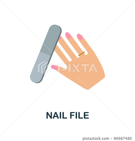 Nail File flat icon. Colored element sign from cosmetics collection. Flat Nail File icon sign for web design, infographics and more. Nail File flat icon. Colored element sign from cosmetics collection. Flat Nail File icon sign for web design, infographics and more. 90987480