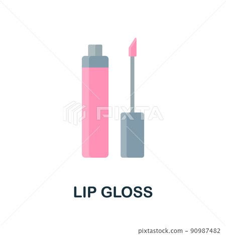 Lip Gloss flat icon. Colored element sign from cosmetics collection. Flat Lip Gloss icon sign for web design, infographics and more. Lip Gloss flat icon. Colored element sign from cosmetics collection. Flat Lip Gloss icon sign for web design, infographics and more. 90987482