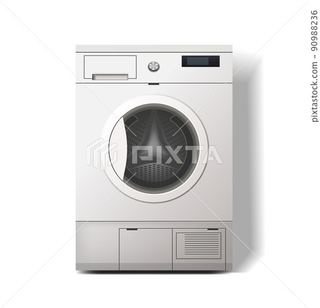 Washing Machine on white background, realistic vector illustration 90988236