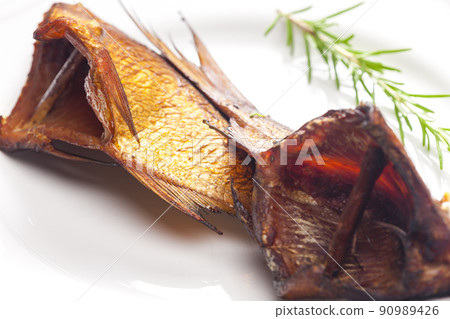 still life of smoked fish 90989426