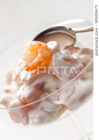 shrimp coctail in the glass shrimp coctail in the glass 90989473