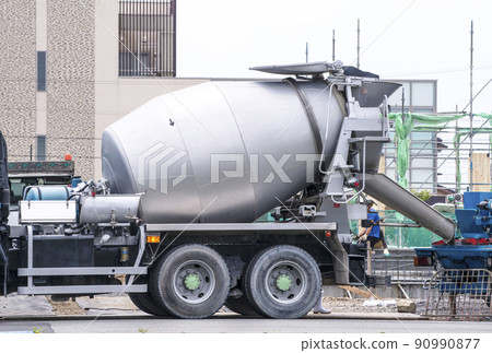 Mixer truck, ready-mixed truck, truck mixer truck, agitator truck, image material 90990877