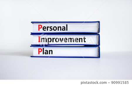 PIP, Personal improvement plan symbol. Words PIP, Personal improvement plan symbol on books on a beautiful white background. Business, PIP, Personal improvement plan symbol concept. Copy space. PIP, Personal improvement plan symbol. Words PIP, Personal improvement plan symbol on books on a beautiful white background. Business, PIP, Personal improvement plan symbol concept. Copy space. 90991585