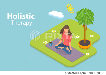3D Isometric Flat Vector Conceptual Illustration of Holistic Therapy 90992010