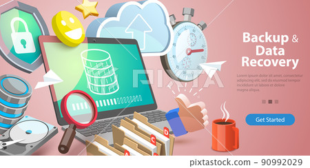 3D Vector Conceptual Illustration of Data Recovery Service 3D Vector Conceptual Illustration of Data Recovery Service 90992029