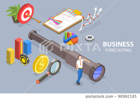 3D Isometric Flat Vector Conceptual Illustration of Business Forecasting 3D Isometric Flat Vector Conceptual Illustration of Business Forecasting 90992185