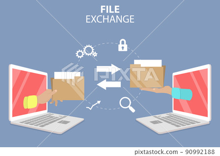 3D Isometric Flat Vector Conceptual Illustration of File Exchange 3D Isometric Flat Vector Conceptual Illustration of File Exchange 90992188