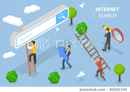 3D Isometric Flat Vector Conceptual Illustration of Internet Search 3D Isometric Flat Vector Conceptual Illustration of Internet Search 90992348
