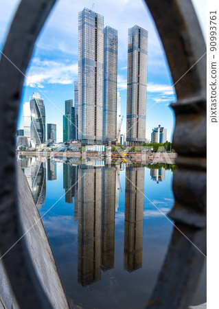 beautiful view of high-rise buildings. Moscow City 90993761
