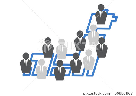 描繪日本勞動力短缺的象形圖風格插圖 90993968