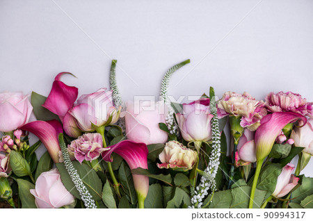 Bouquet from roses and cala lilies Bouquet from roses and cala lilies 90994317