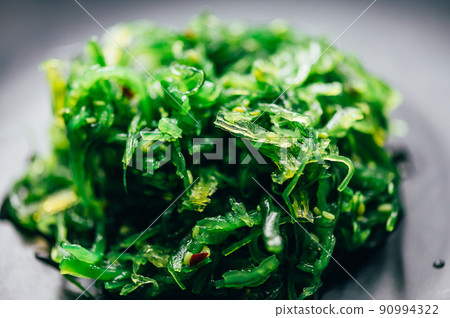 Seaweed Salad in black plate 90994322