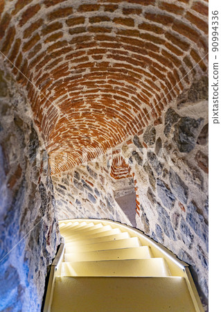 Spiral staircase inside the Galata Tower High Quality Photo 90994336