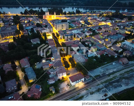 Aerial view of Boretto, Emilia Romagna. Italy Aerial view of Boretto, Emilia Romagna. Italy 90994532