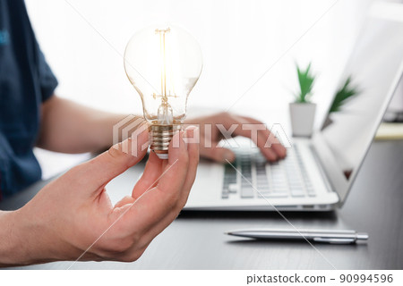 Business, creative idea concept with bulb Business, creative idea concept with bulb 90994596