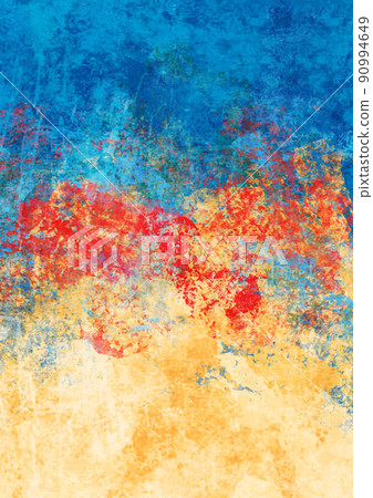 2022 Ukrainian War. Bloody Ukraine Flag, a Ukrainian flag smeared with blood abstract poster illustration 90994649