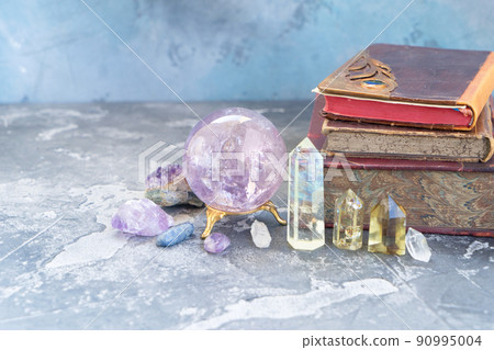 Healing crystals concept 90995004