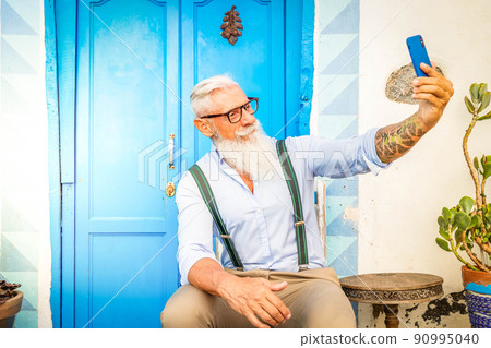 Senior man in mask Senior man in mask 90995040