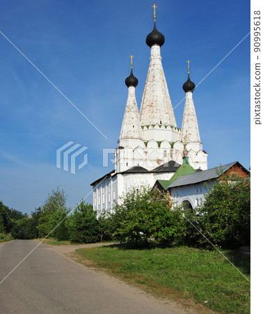 Orthodox Alekseyevsky convent in Uglich on a summer day. 90995618