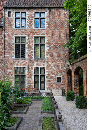 Anderlecht, Brussels Capital Region, Belgium - Gardens and facade of the Erasmus house 90996342