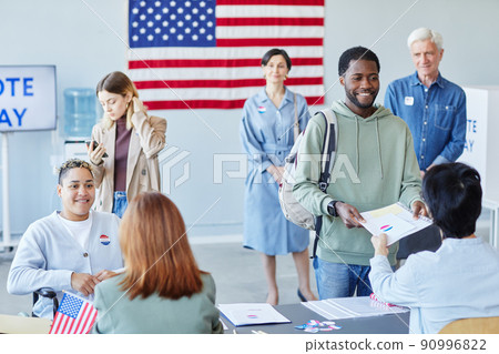 Diverse Group of Voters on Election Day 90996822