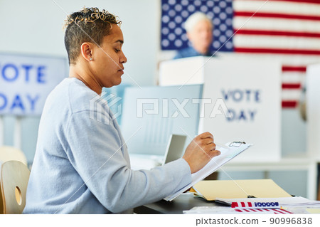 Black Woman with Voting Ballot Black Woman with Voting Ballot 90996838