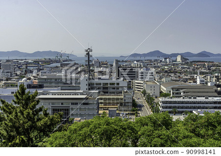 View from Marugame Castle in the direction of Otecho, Marugame City Marugame City, Kagawa Prefecture 90998141