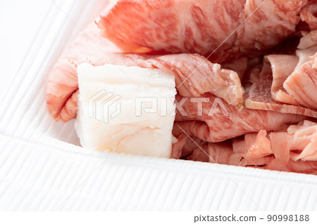 牛油。與牛肉一起食用的狀態。 牛油。與牛肉一起食用的狀態。 90998188