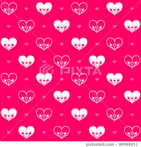 Heart shaped skulls pattern 90998951