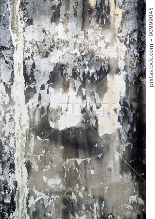 Texture and background of water stains on the cement building wall. 90999045