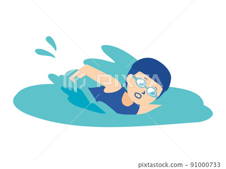 Illustration of a girl in the swimming club 91000733