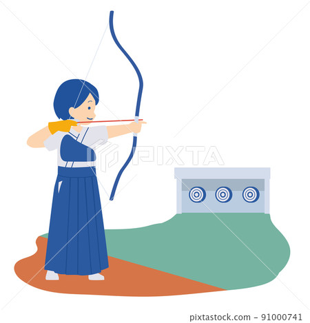 Illustration of a girl in the archery club 91000741