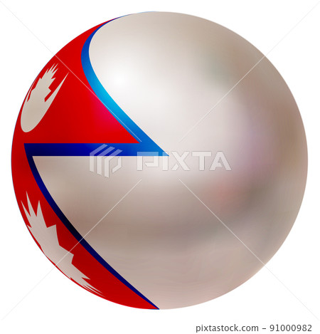 Nepal flag ball icon 91000982