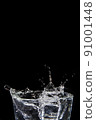 Water splashes caused by objects falling onto it.  91001448