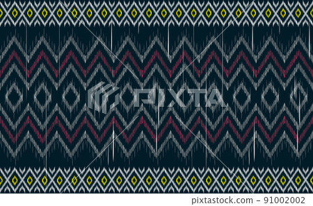Embroidery pattern vector, Geometric ethnic continuous tribal background, Diagonal fabric seamless illustration 91002002