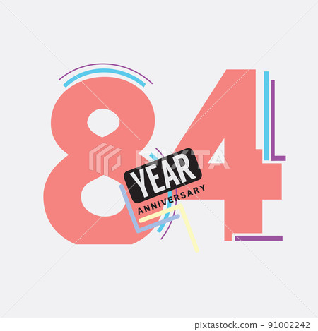 84th Years Anniversary Logo Birthday Celebration Abstract Design Vector Illustration. 84th Years Anniversary Logo Birthday Celebration Abstract Design Vector Illustration. 91002242
