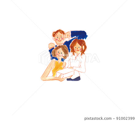 男性和女性員工互相幫助 91002399