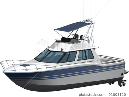 夏季圖像 停泊處的白色巡洋艦鳥瞰圖。背景透明插圖 夏季圖像 停泊處的白色巡洋艦鳥瞰圖。背景透明插圖 91003120