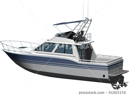 夏季圖像 停泊處的白色巡洋艦鳥瞰圖。背景透明插圖 夏季圖像 停泊處的白色巡洋艦鳥瞰圖。背景透明插圖 91003150