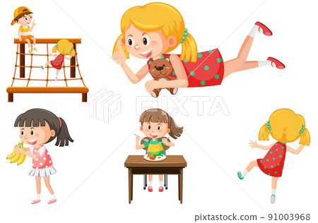 Set of children doing different activities 91003968