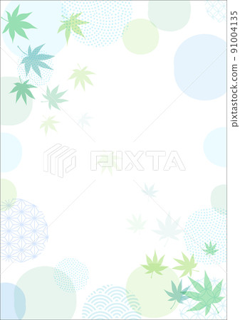 Watercolor summer maple Japanese style background frame 91004135
